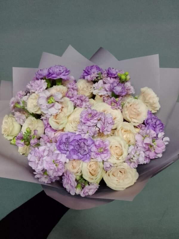 Creamy spray roses and mathiola - Image 5